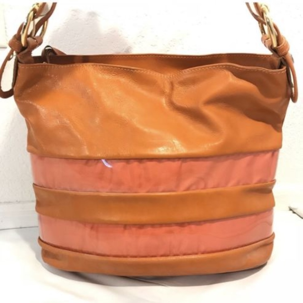 INNUE Orange Leather Tote Bag Handbag Italy
